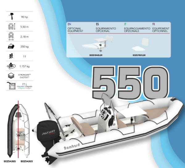 Bombard SUNRIDER 550 STRONGAN GRIS/ UPHOLSTERY G
