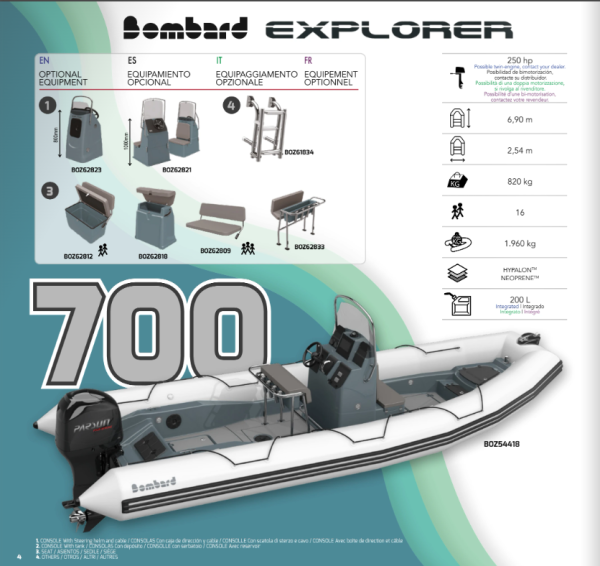 BOMBARD EXPLORER 700 NEO GRIS