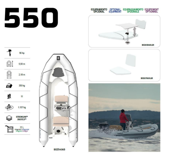 Bombard SUNRIDER 550 STRONGAN GRIS/ UPHOLSTERY G